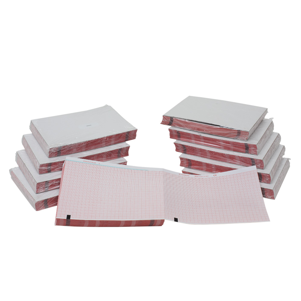 THERMAL PAPER 110MM WIDE, RED GRID 100MM WIDE, Z-FOLD, BLOCK QUEUE, 200 SHEETS, 10 PACKS