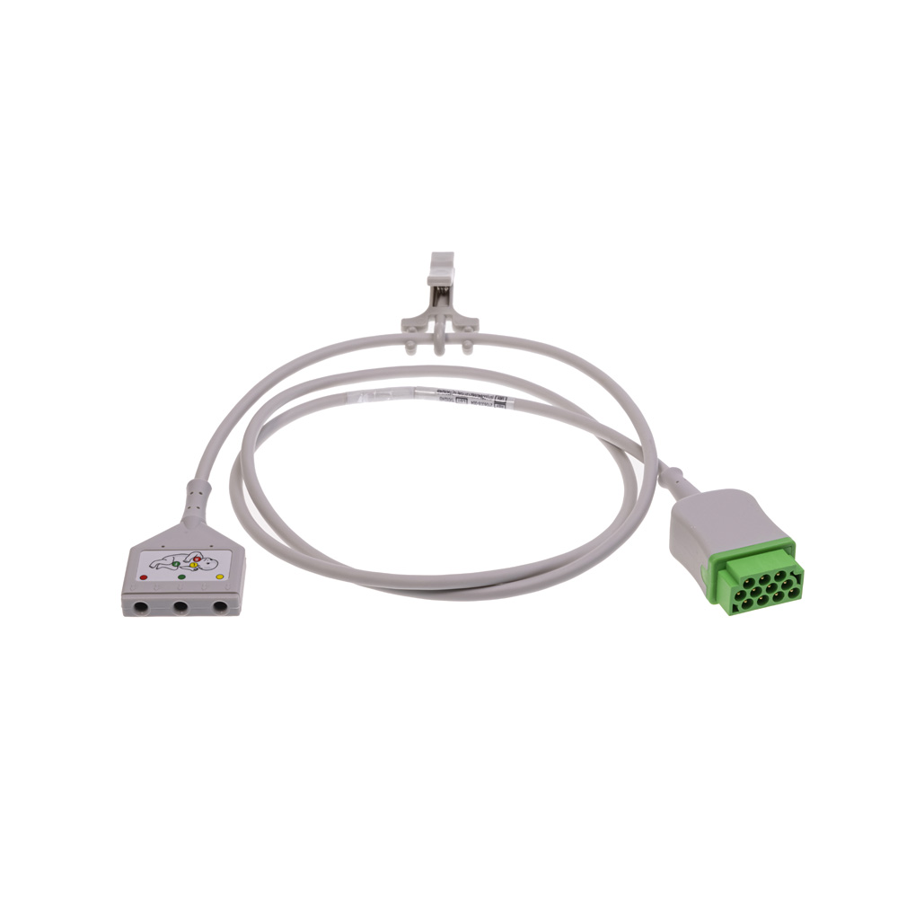 ECG Trunk Cable, Neonatal, DIN 3-lead, IEC, 1.2 m/4 ft.