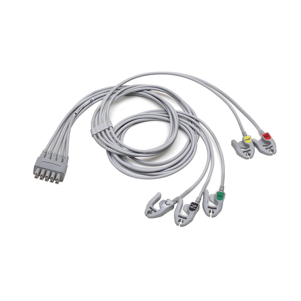 ECG Leadwire set, 5-lead, grouped, grabber, IEC, mix 74 cm/29 in, 130 cm/51 in, 1/pack ECG Leadwire set, 5-lead, grouped, grabber, IEC, mix 74 cm/29 in, 130 cm/51 in, 1/pack