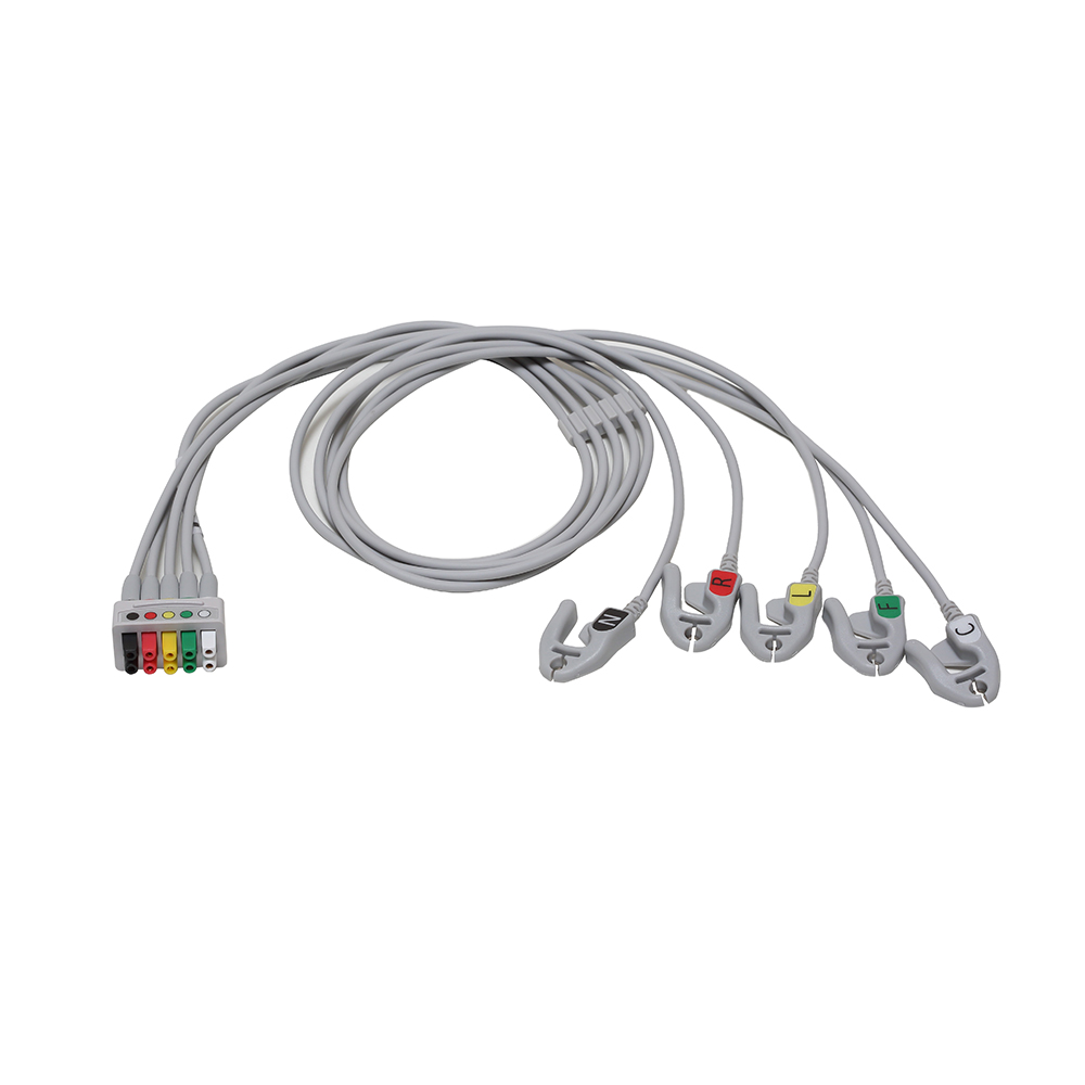 ECG Leadwire set, 5-lead, Grabber, IEC, 74 cm/ 29 in