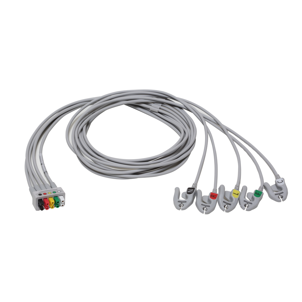 ECG Leadwire set, 5-lead, Grabber, IEC, 130 cm/ 51 in