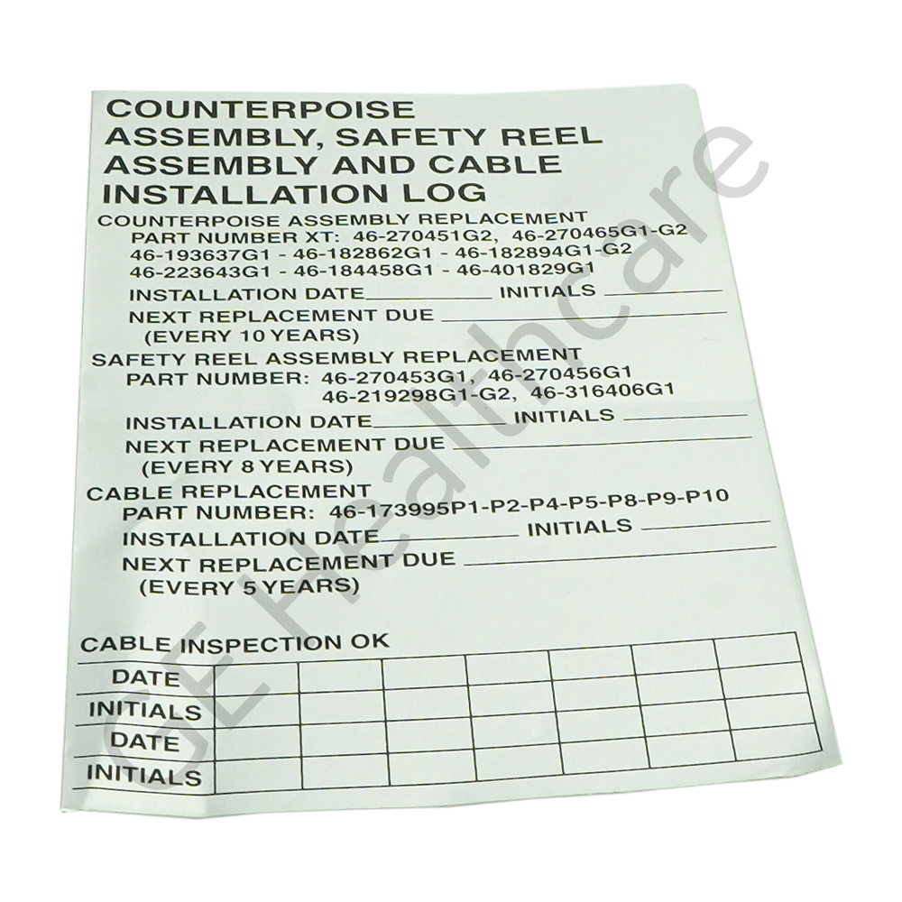 Counterpoise Safety Reel Cable Log Label Counterpoise Safety Reel Cable Log Label