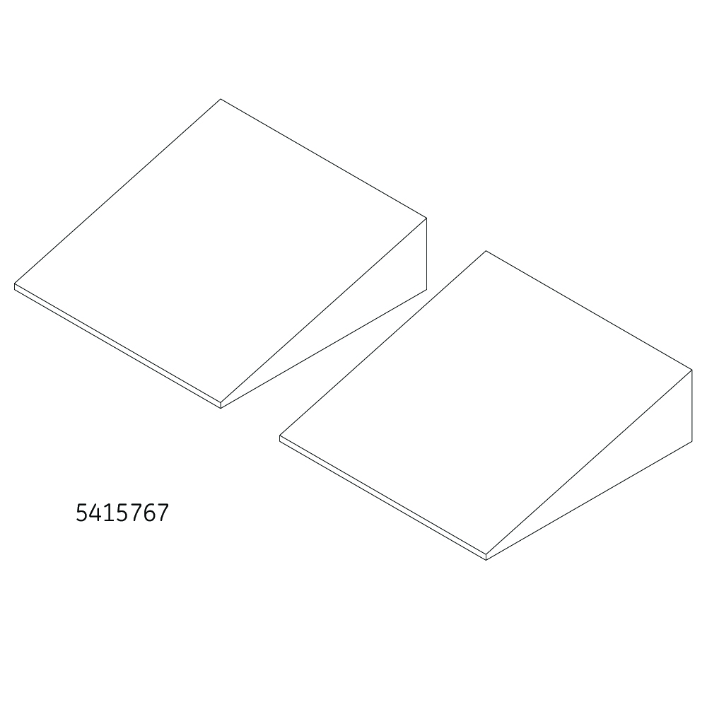 MR Patient Positioning , wedge shape, 3 in (H - tapering to 0.25 in) x 10 in (L) x 10 in (W), qty 2 MR Patient Positioning , wedge shape, 3 in (H - tapering to 0.25 in) x 10 in (L) x 10 in (W), qty 2