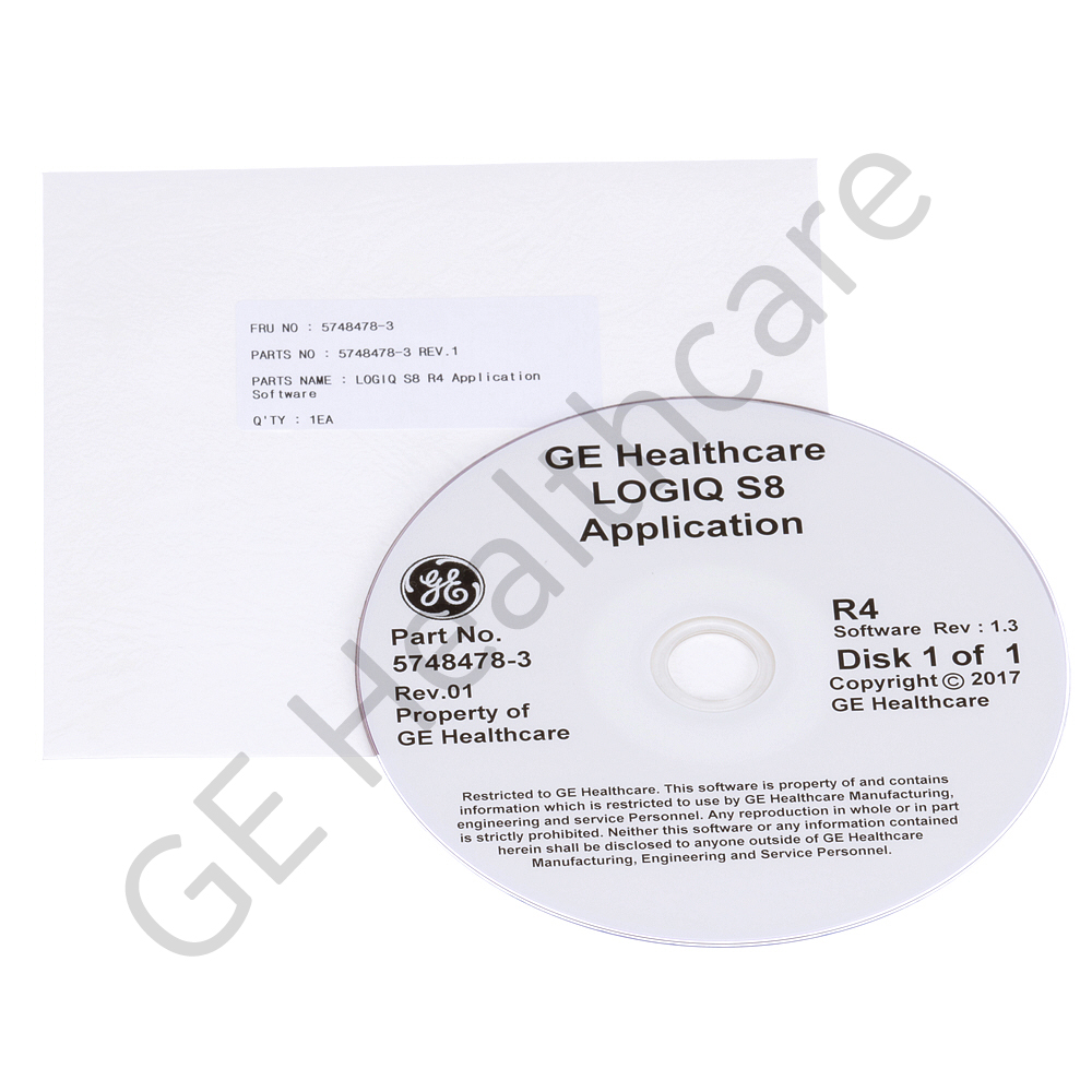 LOGIQ S8 R4 Application Software 5748478-3 LOGIQ S8 R4 Application Software 5748478-3