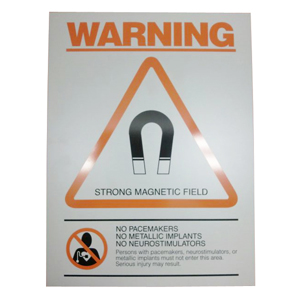 MR Warning Sign, Small, 12 in. x 16 in., English