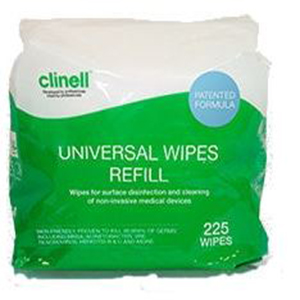 Clinell Universal Wipes - refill pack for bucket 225 I00052JK